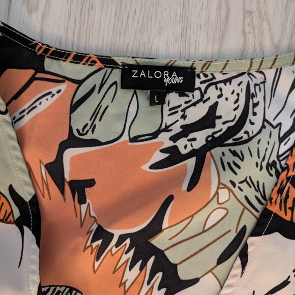 ZALORA Leaf Printed Maxi Jumpsuit - Picture 7 of 7